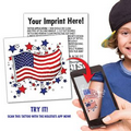US Flag Stock Animated AR Tattoo with Smartphone App-Free Custom Back
